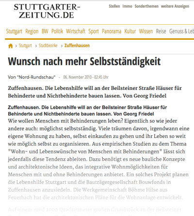 Stuttgarter Zeitung vom 06.11.2010